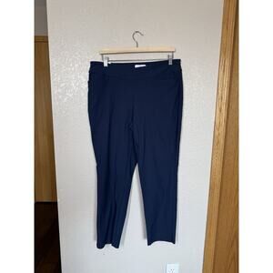 Lady Hagan Women’s Easy Shaper Pull On Ankle Pants Size 14 Dark Navy Missys New